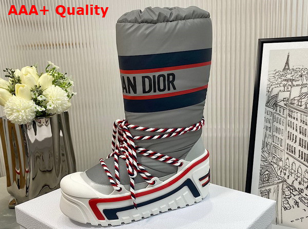 Dioralps Snow Boot Silver Tone Dior Star Reflective Technical Fabric Replica