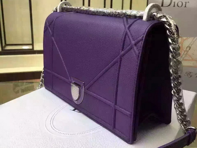 Diorama Bag In Purple Grained Calfskin for Sale