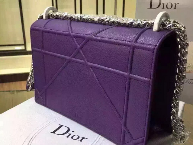 Diorama Bag In Purple Grained Calfskin for Sale