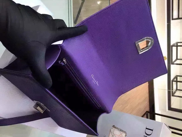 Diorama Bag In Purple Grained Calfskin for Sale