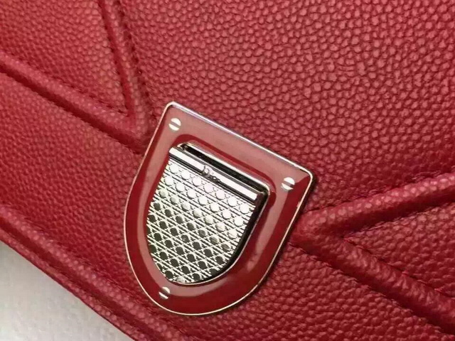 Diorama Bag In Red Grained Calfskin for Sale