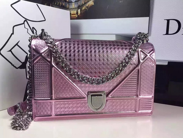 Diorama Bag Metallic Pink Calfskin for Sale