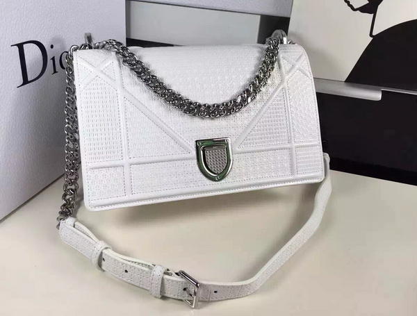 Diorama Bag Shiny White Calfskin for Sale