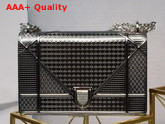 Diorama Bag in Antique Silver Metallic Calfskin with Micro Cannage Motif Replica
