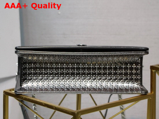 Diorama Bag in Antique Silver Metallic Calfskin with Micro Cannage Motif Replica