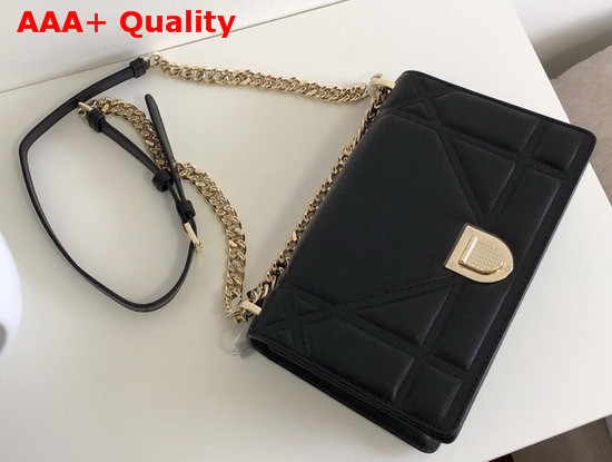 Diorama Bag in Black Quilted Lambskin with Large Cannage Motif Replica