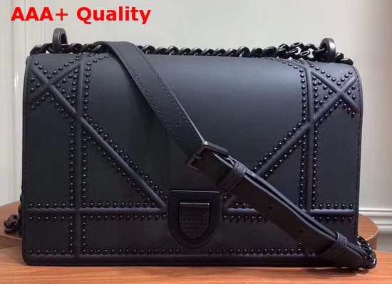 Diorama Bag in Black Studded Matt Calfskin with Archicannage Motif Replica