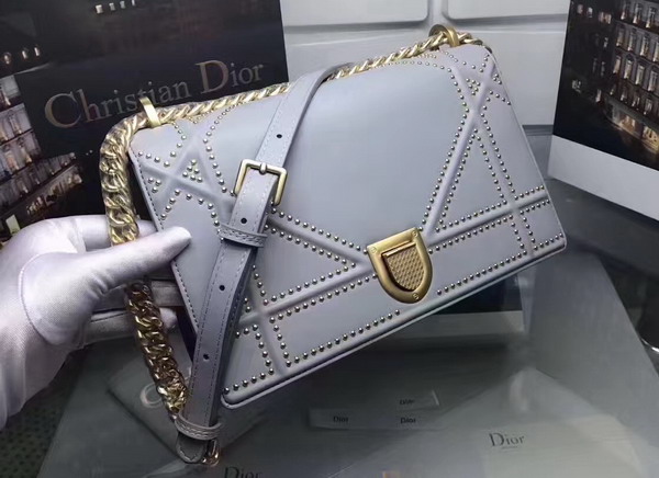 Diorama Bag in Light Purple Studded Lambskin For Sale
