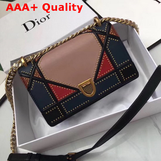 Diorama Bag in Multi Coloured Patchwork Lambskin Replica