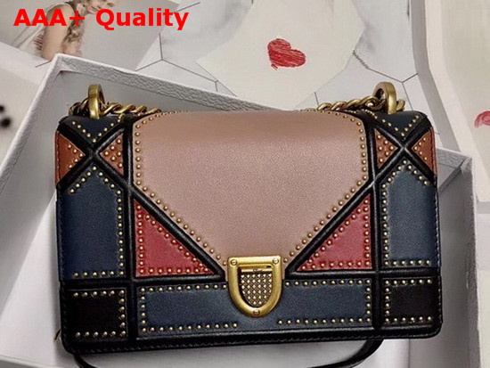 Diorama Bag in Multi Coloured Patchwork Lambskin Replica