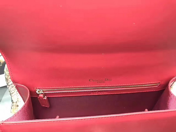 Diorama Bag in Red Studded Lambskin For Sale