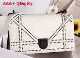 Diorama Bag in White Studded Matt Calfskin with Archicannage Motif Replica