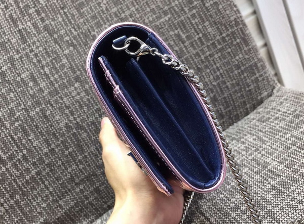 Diorama Wallet On Chain Pouch Metallic Pink for Sale