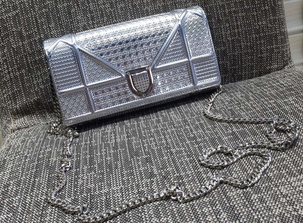 Diorama Wallet On Chain Pouch Metallic Silver for Sale