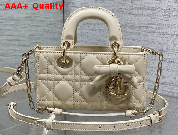 Dioramour Lady D Joy Micro Bag in Trench Cannage Lambskin with Leather Bow Replica