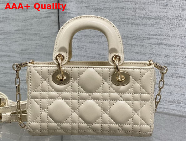 Dioramour Lady D Joy Micro Bag in Trench Cannage Lambskin with Leather Bow Replica