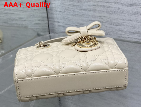 Dioramour Lady D Joy Micro Bag in Trench Cannage Lambskin with Leather Bow Replica