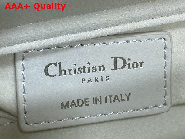 Dioramour Lady D Joy Micro Bag in White Cannage Lambskin Embroidered with Multicolor Doves and Roses Motif Replica