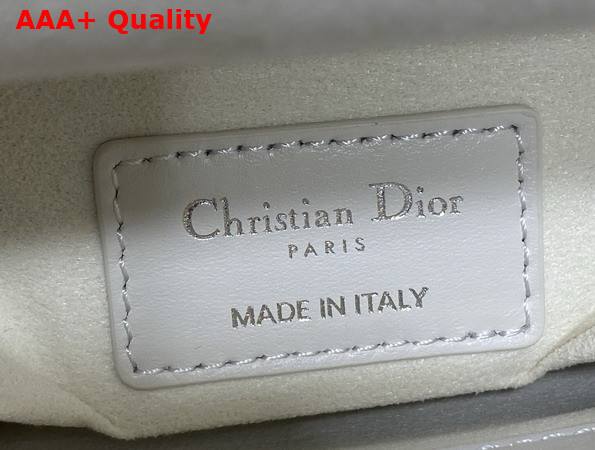Dioramour Mini Lady Dior Bag with Chain White Cannage Lambskin Embroidered with Multicolor Doves and Roses Motif Replica