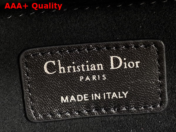 Dioramour Small Lady Dior My ABCDior Bag in Black Cannage Lambskin Embroidered with Multicolor Doves and Roses Motif Replica