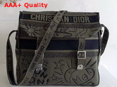 Diorcamp Messenger Bag in Green Embroidered Canvas Replica