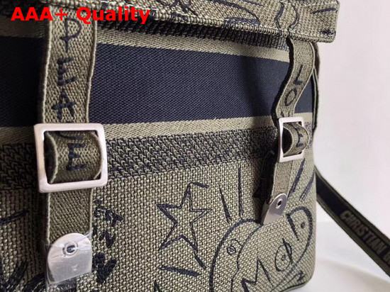 Diorcamp Messenger Bag in Green Embroidered Canvas Replica