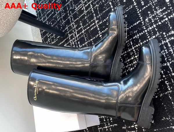 Diorebel Boot in Black Brushed Calfskin Replica
