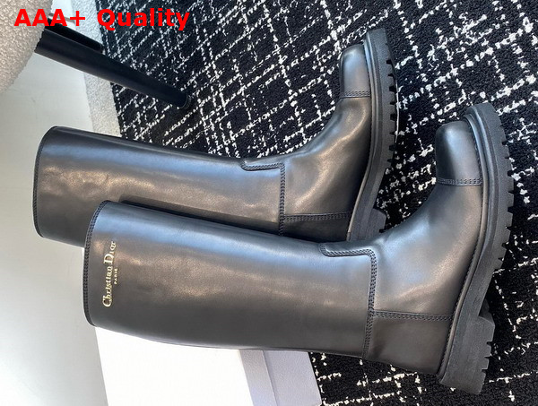 Diorebel Boot in Black Calfskin Replica