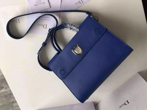 Diorever Bag Blue Smooth Calf Leather for Sale