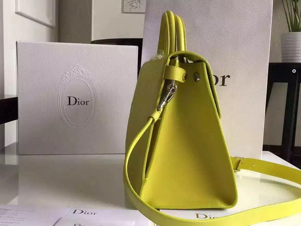 Diorever Bag Fluorescent Lemon Yellow Bullcalf Leather for Sale