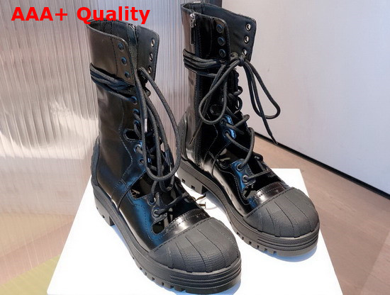Dioriron Ankle Boot Black Brushed Calfskin Replica