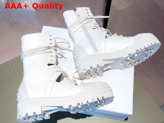 Dioriron Ankle Boot White Brushed Calfskin Replica