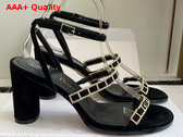 Diorissime Heeled Sandal in Black Suede Goatskin and Silver Tone Strass Replica