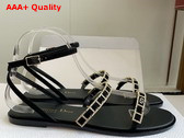 Diorissime Sandal in Black Suede Goatskin and Silver Tone Strass Replica
