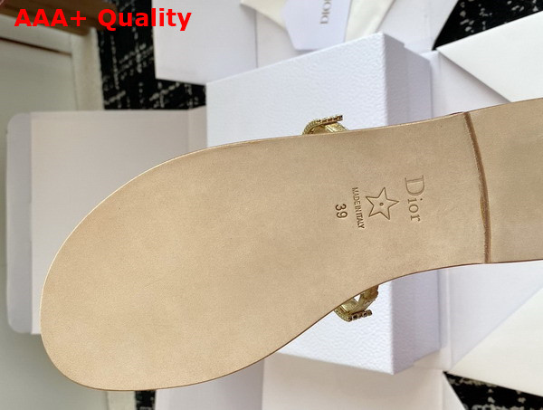 Diorissime Sandal in Gold Tone Laminated Lambskin and Silver Tone Strass Replica