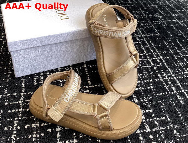 Dioriviera D Wave Sandal in Beige Technical Fabric Replica