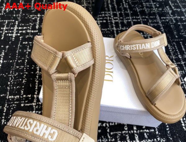 Dioriviera D Wave Sandal in Beige Technical Fabric Replica