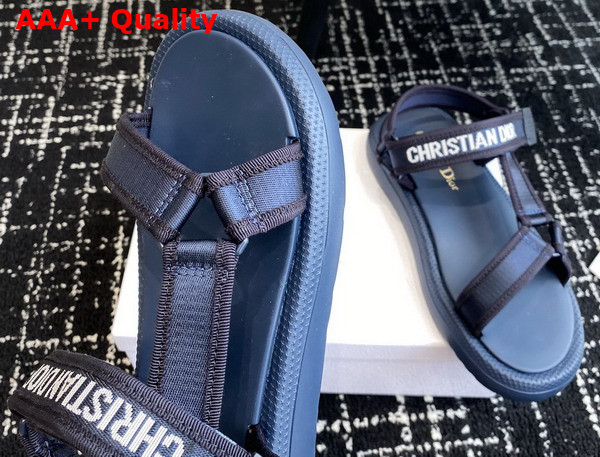 Dioriviera D Wave Sandal in Deep Blue Technical Fabric Replica