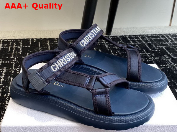 Dioriviera D Wave Sandal in Deep Blue Technical Fabric Replica