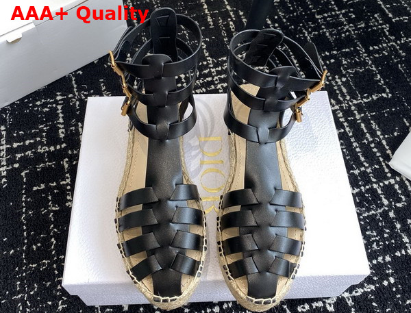 Dioriviera Dior Marine Sandal in Black Calfskin Replica