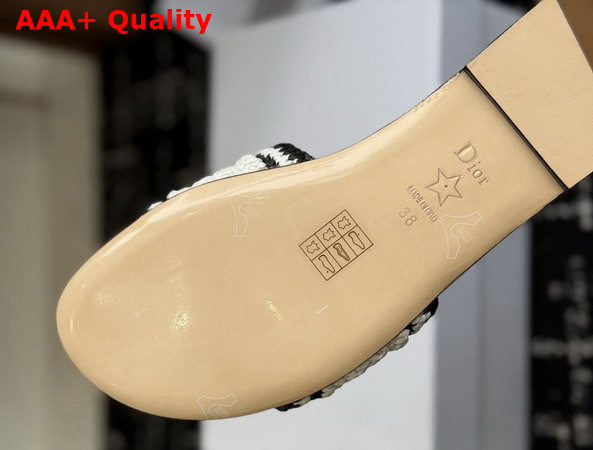 Dioriviera Dior Woven Slide in White Raffia Effect Technical Fabric Replica