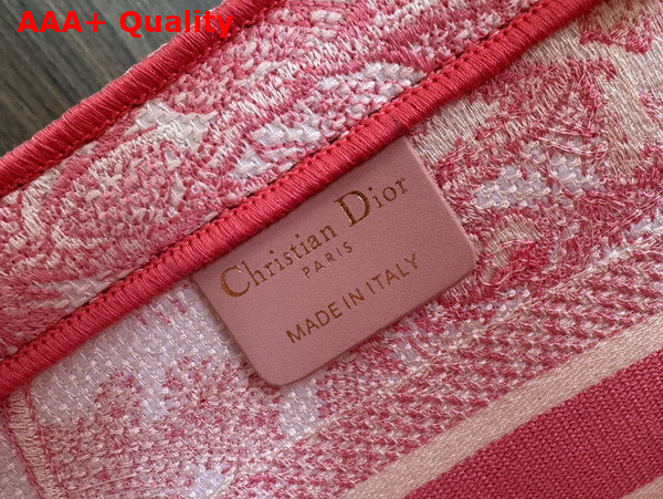 Dioriviera Hat Basket Bag in Candy Pink Toile de Jouy Embroidery Replica