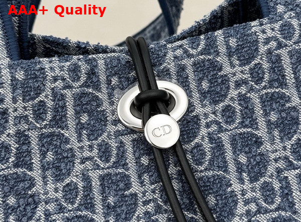 Dioriviera Medium Spongy Book Tote in Blue Spongy Dior Oblique Fabric Replica
