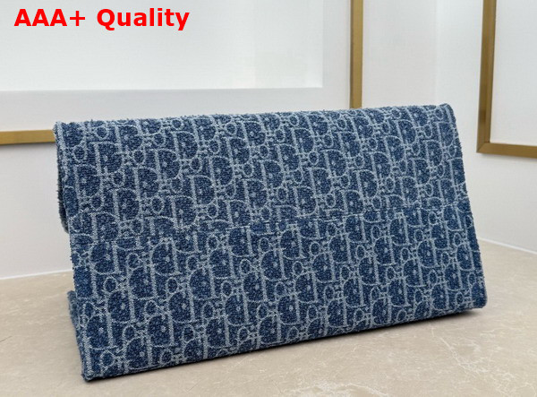 Dioriviera Medium Spongy Book Tote in Blue Spongy Dior Oblique Fabric Replica