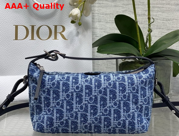 Dioriviera Nomad Pouch in Blue Spongy Dior Oblique Fabric Replica