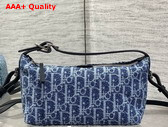 Dioriviera Nomad Pouch in Blue Spongy Dior Oblique Fabric Replica