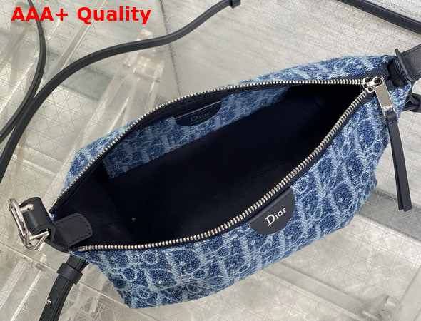Dioriviera Nomad Pouch in Blue Spongy Dior Oblique Fabric Replica
