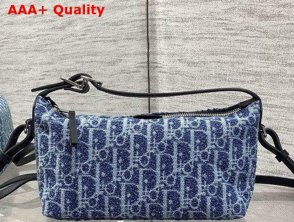 Dioriviera Nomad Pouch in Blue Spongy Dior Oblique Fabric Replica
