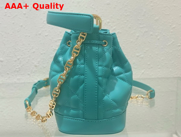 Dioriviera Small Dior Jolie Bucket Bag Aquamarina Macrocannage Calfskin Replica
