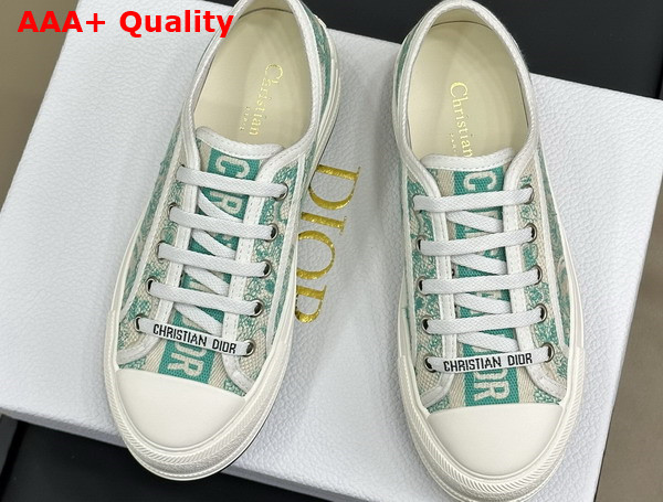 Dioriviera Walk N Dior Platform Sneaker Cotton Embroidered with Aquamarina Toile de Jouy Sauvage Motif Replica